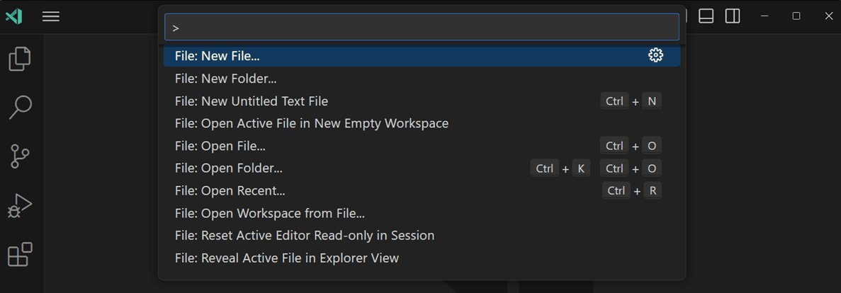 Contoh Command Palette di VS Code