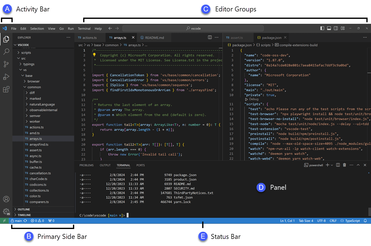 Contoh Command Palette di VS Code